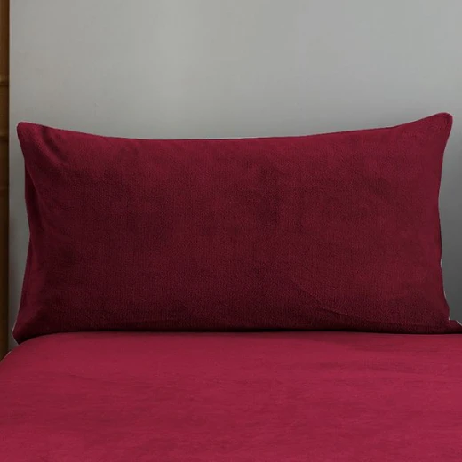 Nova home warmfit winter microfleece pillowcase set burgandy color 2 pieces - Nova Home - Image 5