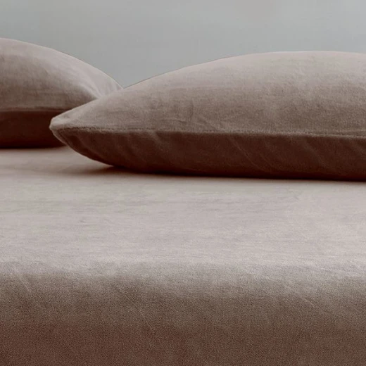 Nova home warmfit winter microfleece pillowcase set brown color 2 pieces - Nova Home - Image 3