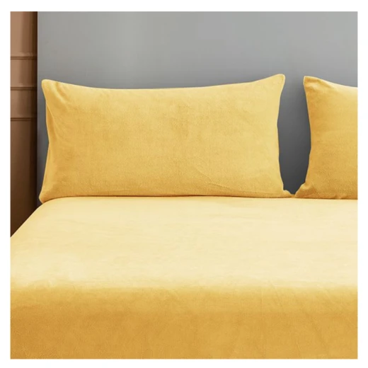 Nova home warmfit winter microfleece pillowcase set yellow color 2 pieces Nova home warmfit winter microfleece pillowcase set yellow color 2 pieces