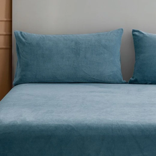 Nova home warm fit winter microfleece fitted sheet set, blue, king size - Nova Home - Image 5