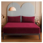 Nova home warm fit winter microfleece fitted sheet set, burgundy, king size - Nova Home