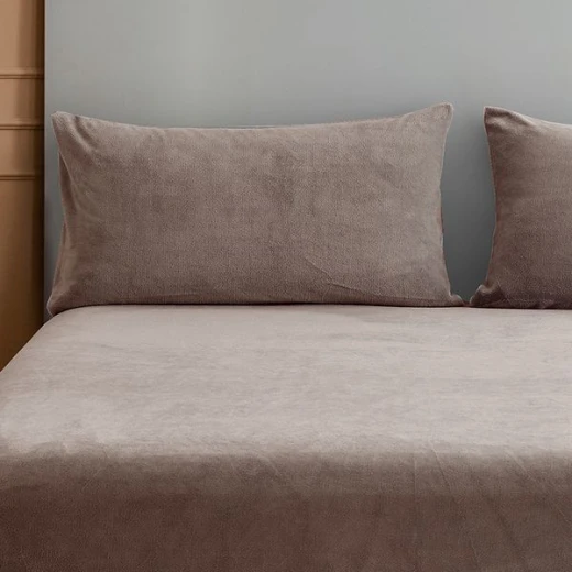 Nova home warmfit winter microfleece fitted sheet set queen moka 3 pcs - Nova Home - Image 7