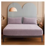 Nova home warmfit winter microfleece fitted sheet set queen 3 pcs purple - Nova Home