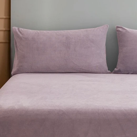 Nova home warmfit winter microfleece fitted sheet set purple king/super 3pcs - Nova Home - Image 4