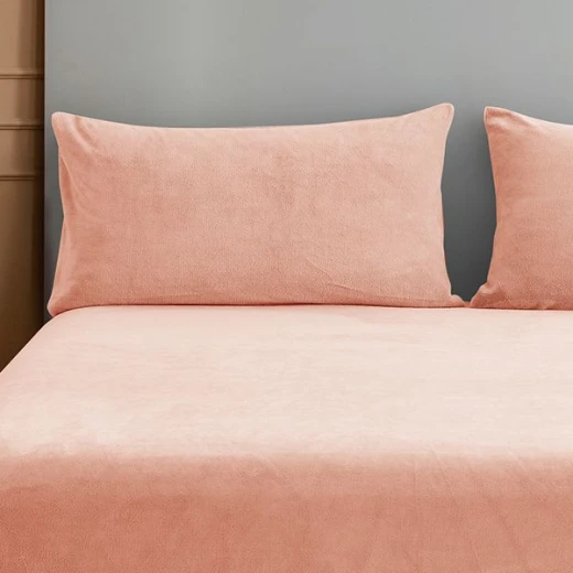 Nova home warmfit winter microfleece fitted sheet set rose queen 3pcs - Nova Home - Image 4