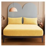 Nova home warmfit winter microfleece fitted sheet set yellow single/twin 2 pcs - Nova Home