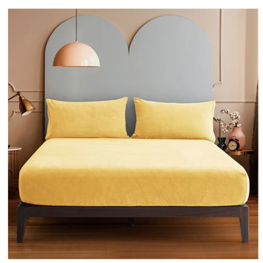 Nova home warmfit winter microfleece fitted sheet set yellow single/twin 2 pcs Nova home warmfit winter microfleece fitted sheet set yellow single/twin 2 pcs