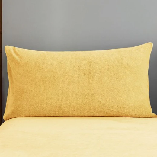 Nova home warmfit winter microfleece fitted sheet set yellow queen 3 pcs - Nova Home - Image 6