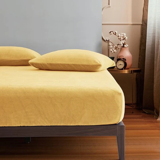 Nova home warmfit winter microfleece fitted sheet set king/super king 3 pcs yellow - Nova Home - Image 5