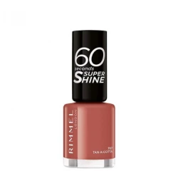Rimmel London 60 Seconds Super Shine Nail Polish 707 Tan A Cotta 8ml: Achieve a Long Lasting Manicure with Vibrant, High Shine Color. Quick Drying Formula for Flawless Nails