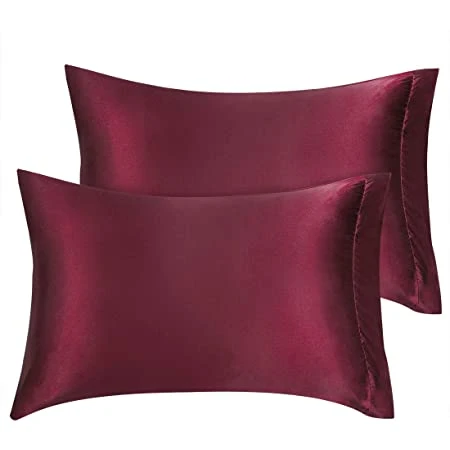 Lafayette Satin Pillowcase for Hair and Skin Queen Maroon 2 Pack, Maroon - Lafayette - Image 2