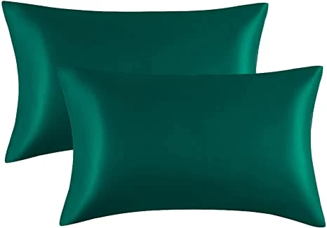 Lafayette Satin Pillowcase for Hair and Skin Queen Maroon 2 Pack, Green - Lafayette - Image 2