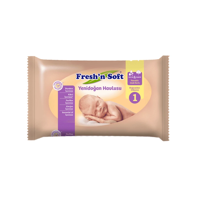 مناديل مبللة بالماء لحديثي الولادة, 40 منديل من فريشن سوفت - Fresh n soft