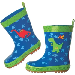Stephen Joseph Kids Dinosaur Rainboots Size 10 Waterproof and Durable Boots for Rainy Days, Puddle Jumping Fun