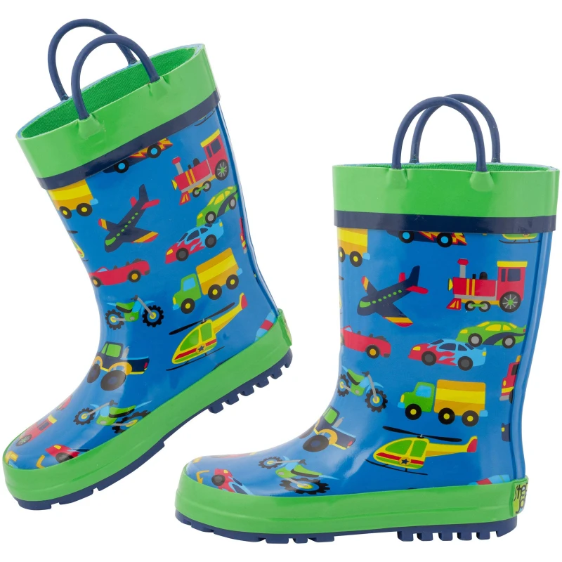 Stephen Joseph Kids Transportation Design Waterproof Rain Boots Size 12 for Outdoor Play - Stephen Joseph