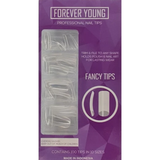 Forever Fake Nails Oval Clear 100 Pieces Sizes