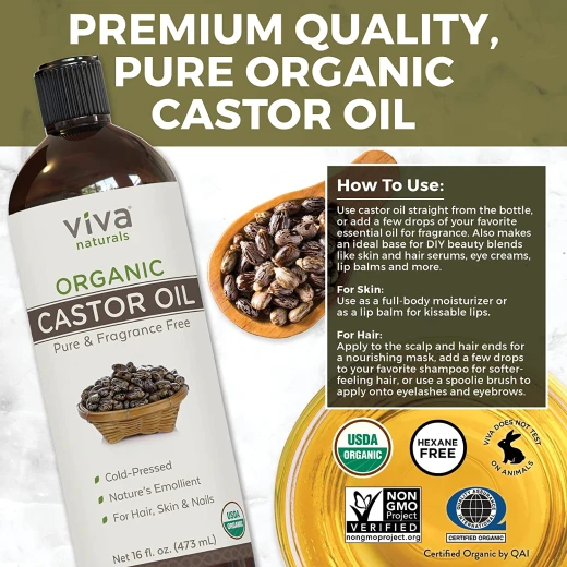 Viva Naturals Organic Castor Oil for Hair - Viva Naturals - Image 2