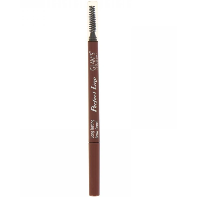 Glam's Perfect Line Eyebrow Pencil Light Brown Long Lasting Makeup Defined Brows - Glam's
