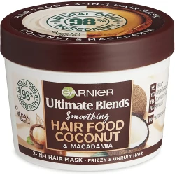 Garnier Ultra Doux Smoothing Coconut 3-in-1 Hair Food for Frizzy Hair, 390 ml