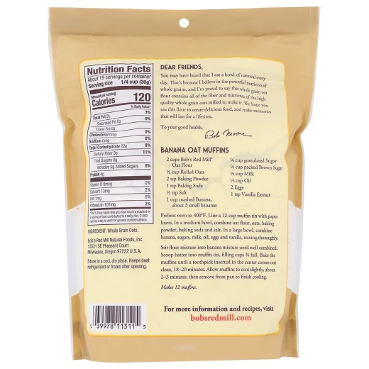 Bob's Red Mill Whole Grain Oat Flour, 567gram - Bob's Red Mill - Image 6