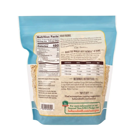 Bob's Red Mill Organic Old Fashioned Rolled Oats, 907 Gram - Bob's Red Mill - Image 5