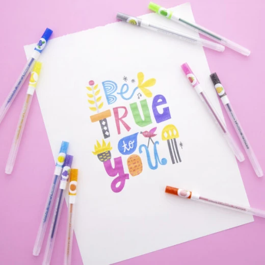 Bazic 10 Scented Glitter Color Collorelli Gel Pen - Bazic - Image 5