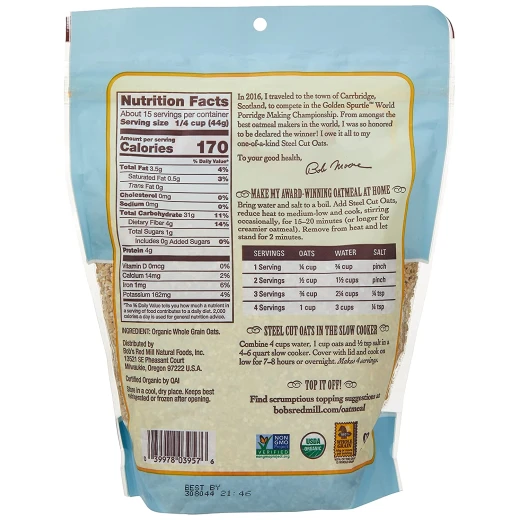 Bob's Red Mill Organic Steel Cut Oats,680gram - Bob's Red Mill - Image 4