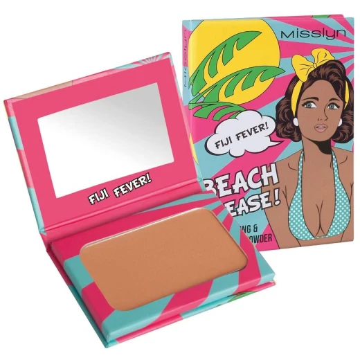 Misslyn Fiji Fever Bronzing Contouring Powder Natural Sun Kissed Glow Makeup with Mirror