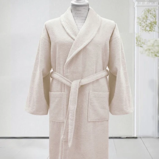 Nova Home Bath Robe, Cotton, Ecru Color