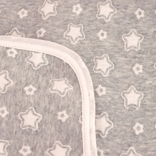 Nova Home Stars Design Cotton Blanket, Grey Color, Size Double - Nova Home - Image 2
