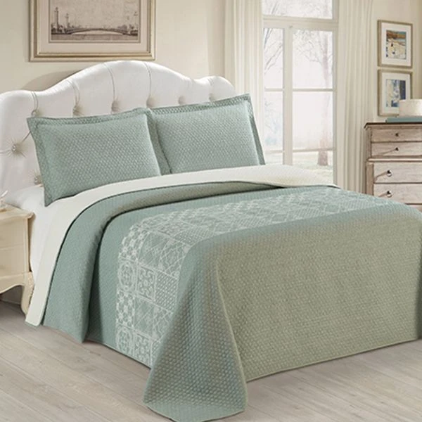 Nova Home Austin Jacquard Bed Spread Set, Green Color, Twin Size - Nova Home