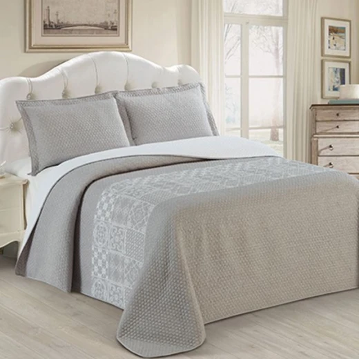 Nova Home Austin Jacquard Bed Spread Set, Grey Color, Twin Size