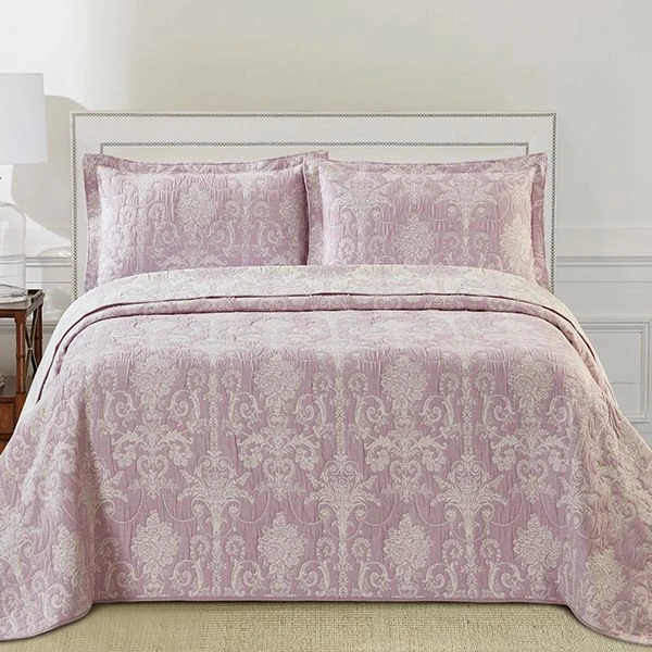 Nova Home Samantha Jacquard Bed Spread Set, 3 Pieces, King Size, Lilac Color - Nova Home