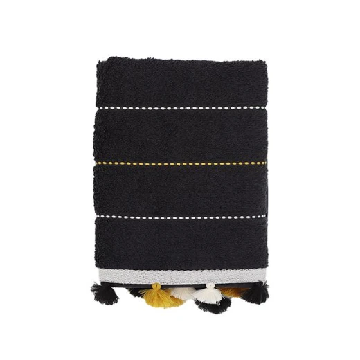 Nova Home Simone, Cotton, Jacquard Towel, Bath Towel, Black Color