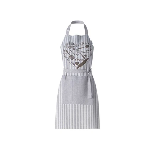 Nova home flora design kitchen apron, poly cotton, grey color