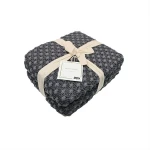 Nova home PopPop blanket hand knitted throw cotton dark grey color - Nova Home