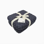 Nova Home PopPop Blanket, Hand Knitted Throw, Cotton, Navy Color - Nova Home