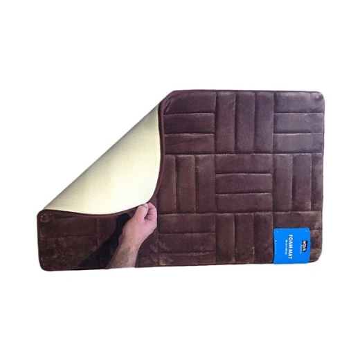 Nova Home Foam Bath Mat, Brown Color - Nova Home - Image 2