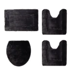 Nova Home Pearl Bath Mat Set 4 Pieces, Black Color - Nova Home