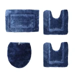 Nova Home Pearl Bath Mat Set 4 Pieces, Navy Color - Nova Home