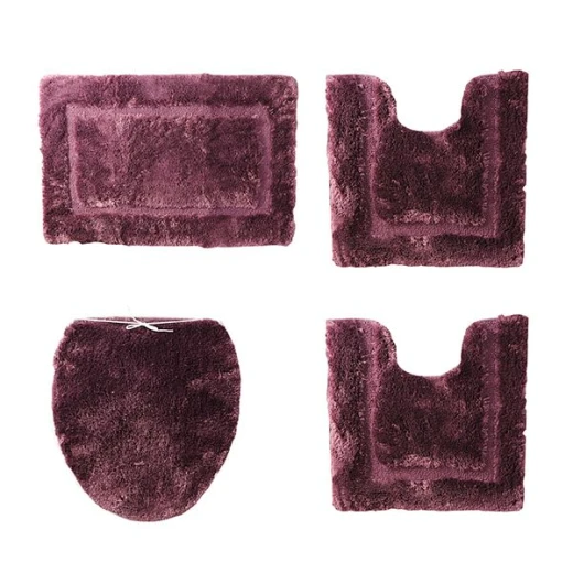 Nova Home Pearl Bath Mat Set 4 Pieces, Purple Color Nova Home Pearl Bath Mat Set 4 Pieces, Purple Color
