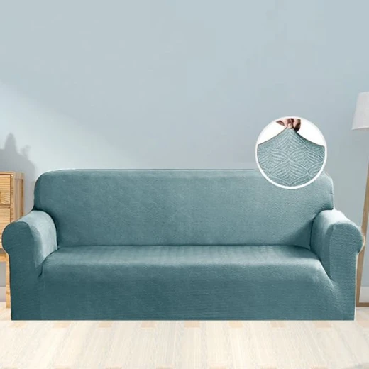 Nova home perfect fit stretch sofa cover, 3 seats, aqua color Nova home perfect fit stretch sofa cover, 3 seats, aqua color