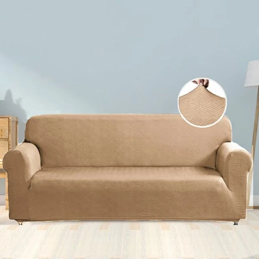 Nova Home Perfect Fit Stretch Sofa Cover, 3 Seats, Beige Color Nova Home Perfect Fit Stretch Sofa Cover, 3 Seats, Beige Color