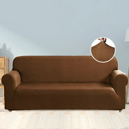 Nova Home Perfect Fit Stretch Sofa Cover, 3 Seats, Brown Color