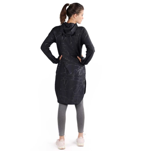 RB Women's Long Running Hoodie, Medium Size, Marble Black Color - RB - Image 9