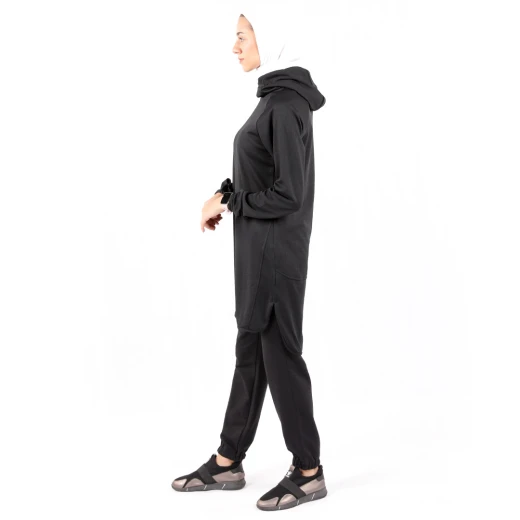 RB Women's Long Running Hoodie, Large Size, Black Color - RB - Image 3