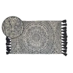 Nova Home Ester Woven Rug With Tassels, Poly Cotton, Navy Color, 70*140 CM - Nova Home