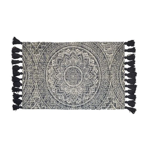 Nova Home Ester Woven Rug With Tassels, Poly Cotton, Navy Color, 70*140 CM - Nova Home - Image 3