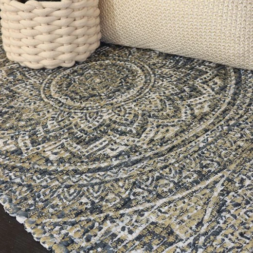 Nova Home Ester Woven Rug With Tassels, Poly Cotton, Navy Color, 70*140 CM - Nova Home - Image 2