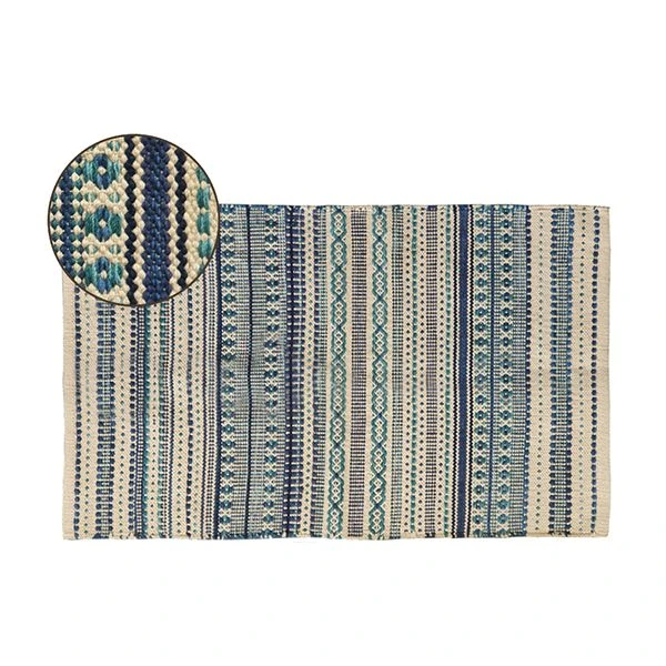 Nova Home Meadow Woven Rug, Cotton, Dark Blue Color, 70*140 CM - Nova Home